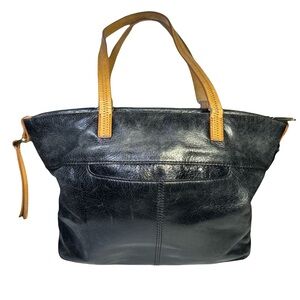 HOBO Black Tote with Tan Leather Handles